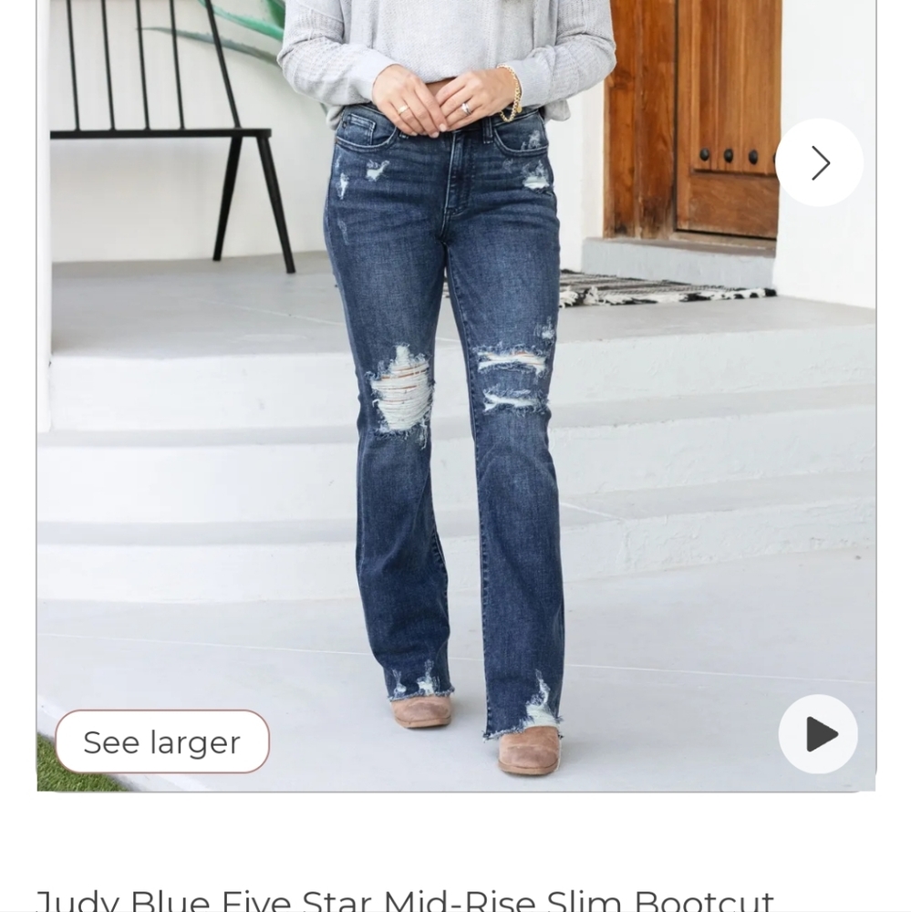 Judy blue slim boot cut distressed jeans